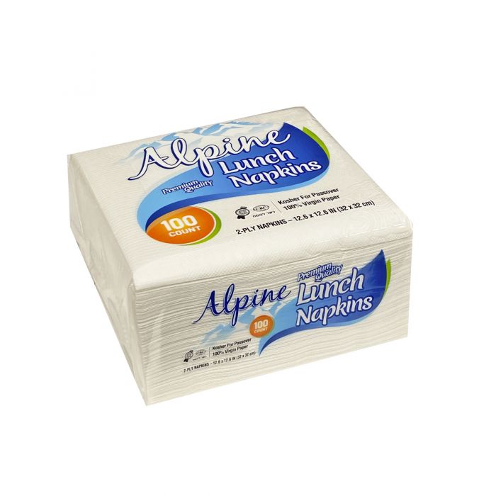 Alpine Lunch Napkins - Premium Quality - 2-Ply - White - 100 Count