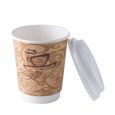 Dining Collection 8 oz. Hot Paper Coffee Cups w/ Lids - 16 Count