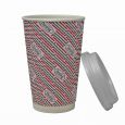 Dining Collection 16 oz. Ripple Wall Paper Hot Cups w/ Lids - 10 Count
