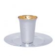 Dining Collection 6 oz. Silver Wine Cup w/ Saucer - 5 ct.