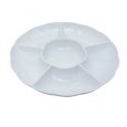 Dining Collection 12" Round Compartment Platter - White Plastic - 5 Section