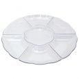 Dining Collection 16" Round Compartment Platter - Clear Plastic - 6 Section
