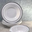 PrideWare 12 oz. Soup Bowls - White/Silver Plastic - 10 Count