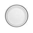 PrideWare 6" Dessert Plates - White/Silver Plastic - 10 Count