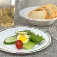 PrideWare 7.5" Salad Plates - White/Silver Plastic - 10 Count