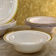 PrideWare 5 oz. Dessert Bowls - Ivory/Gold Plastic - 10 Count