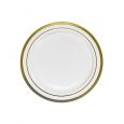 PrideWare 6" Dessert Plates - Ivory/Gold Plastic - 10 Count