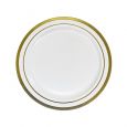 PrideWare 7.5" Salad Plates - Ivory/Gold Plastic - 10 Count
