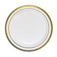 PrideWare 9" Dinner Plates - Ivory/Gold Plastic - 10 Count