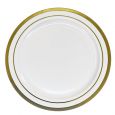 PrideWare 10.25" Banquet Plates - Ivory/Gold Plastic - 10 Count