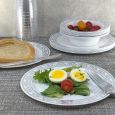 DazzleWare 7.5" Salad Plates - White/Silver Plastic - 10 Count