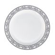 DazzleWare 9" Dinner Plates - White/Silver Plastic - 10 Count