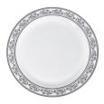 DazzleWare 10.25" Banquet Plates - White/Silver Plastic - 10 Count