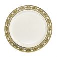 DazzleWare 9" Dinner Plates - Ivory/Gold Plastic - 10 Count