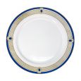 ChinaWare Elegant 9" Dinner Plates - White/Cobalt/Gold - 10 Count