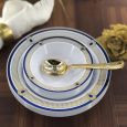 ChinaWare Elegant (Dessert & Soup Bowl) Combo Pack – White/Cobalt/Gold