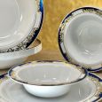 ChinaWare Royal 5 oz. Dessert Bowls - White/Cobalt/Gold - 10 Count