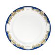 ChinaWare Royal 9" Dinner Plates - White/Cobalt/Gold - 10 Count