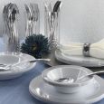 DiamondWare Party Pack - Night-time Meal 72 pc. Set (White/Silver)