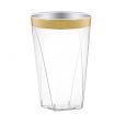 Dining Collection 10 oz. Square Tumbler - Clear / Gold Rim - 18 ct.