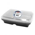 Plastico Microwavable 3 Compartment Bento Containers - Rectangular - 4 ct.
