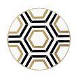 CoupeWare Honeycomb (White/Black/Gold) - 9" Dinner Plates - 10 ct