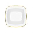 CoupeWare Basic 12 oz. Square Soup Bowl (White/Gold) - 10 ct.
