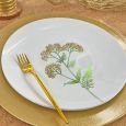 CoupeWare Wildflowers - White / Green & Gold - Combo Plates - 32 ct.