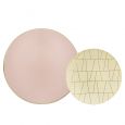 CoupeWare Keystone Round Plates Combo Pack (Pink/Beige/Gold) - 32 ct