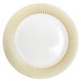 Dining Collection 13" Round Charger Plates - Luminance (White / Gold) - 4 ct.
