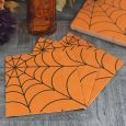 Halloween Lunch Napkins - Spider Web Orange - 20 ct.