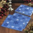Christmas Lunch Napkins - Snowflakes Blue - 20 ct.