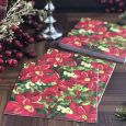 Christmas Lunch Napkins - Holiday Poinsettia - 20 ct.