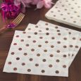 Dining Collection Lunch Napkins - Rose Gold Polka Dots - 20 ct.