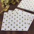 Dining Collection Lunch Napkins - Gold Polka Dots - 20 ct.