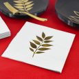 Dining Collection Lunch Napkins - Gold Leaf (White) - 20 ct.
