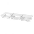 Mini Delights - Mini 3 Section Square Tray - Clear Plastic - 10 ct.