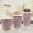 Dining Collection 16 oz. Ripple Wall Paper Hot Cups w/ Lids - 10 Count