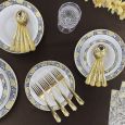ChinaWare Timeless (Salad & Banquet Plate) Combo Pack – Black/Gold