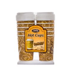 Dining Collection 16 oz. Hot Paper Coffee Cups w/ Lids - 10 Count