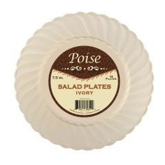 Poise 7.5" Salad Plates - Ivory Plastic - 18 Count