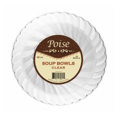 Poise 12 oz. Soup Bowls - Clear Plastic - 18 Count