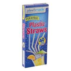 Plastimade Flexible Straws (ST2540) - 40 Count