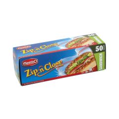 Plastico Zip n' Close Sandwich Bags - 50 ct.