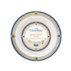 ChinaWare Elegant 5 oz. Dessert Bowls - White/Cobalt/Gold - 10 Ct.