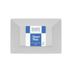 Shapes Collection - Rectangular 7.5" Dessert Plate (White) - 10 Count