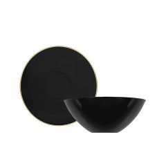 CoupeWare Basic 6 oz. Bowl (Black/Gold) - 10 ct.