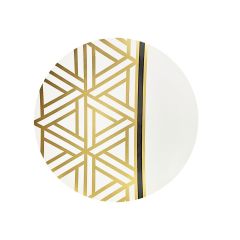 CoupeWare Triangle Deco  (White/Gold)  7.5" Plates - 10 ct.