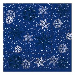 Christmas Lunch Napkins - Snowflakes Blue - 20 ct.