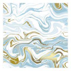 Dining Collection Lunch Napkins - Blue & Gold Swirls - 20 ct.